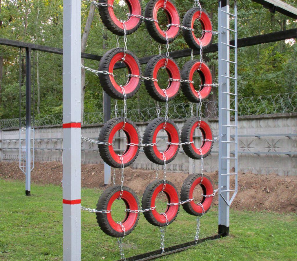 Тренировочная установка с покрышками