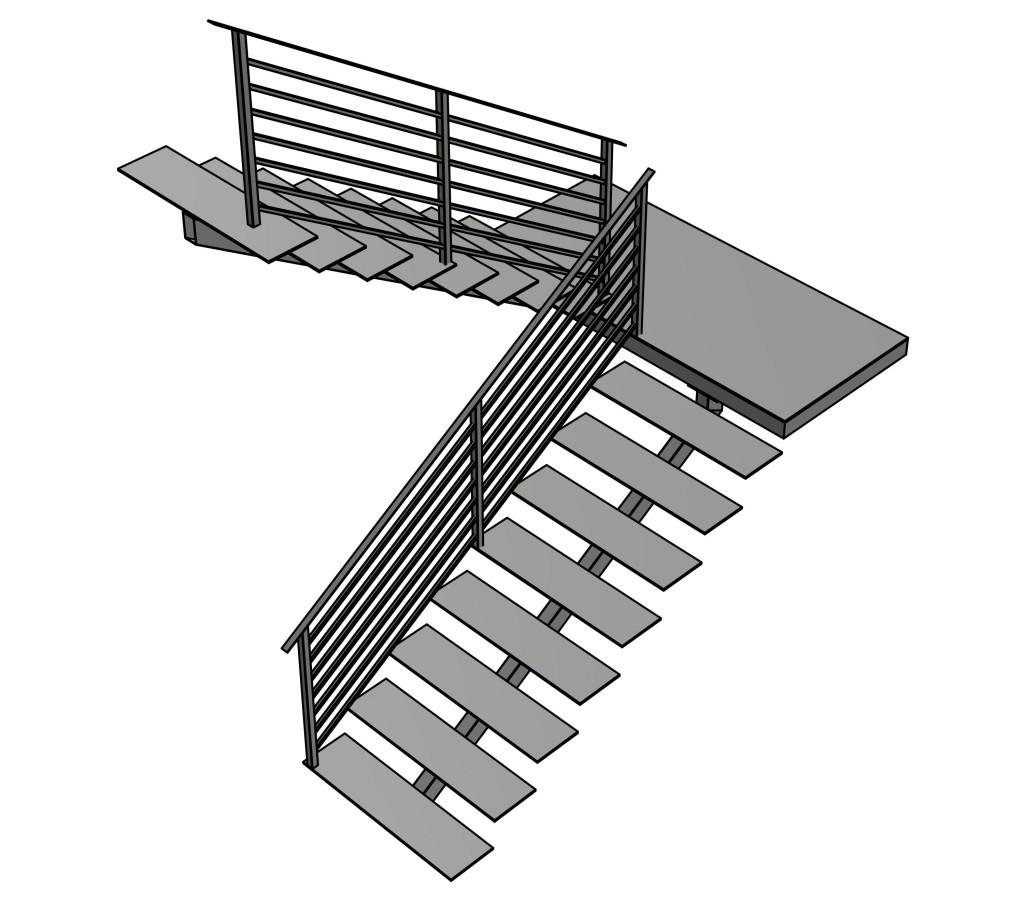 Металлокаркас лестницы