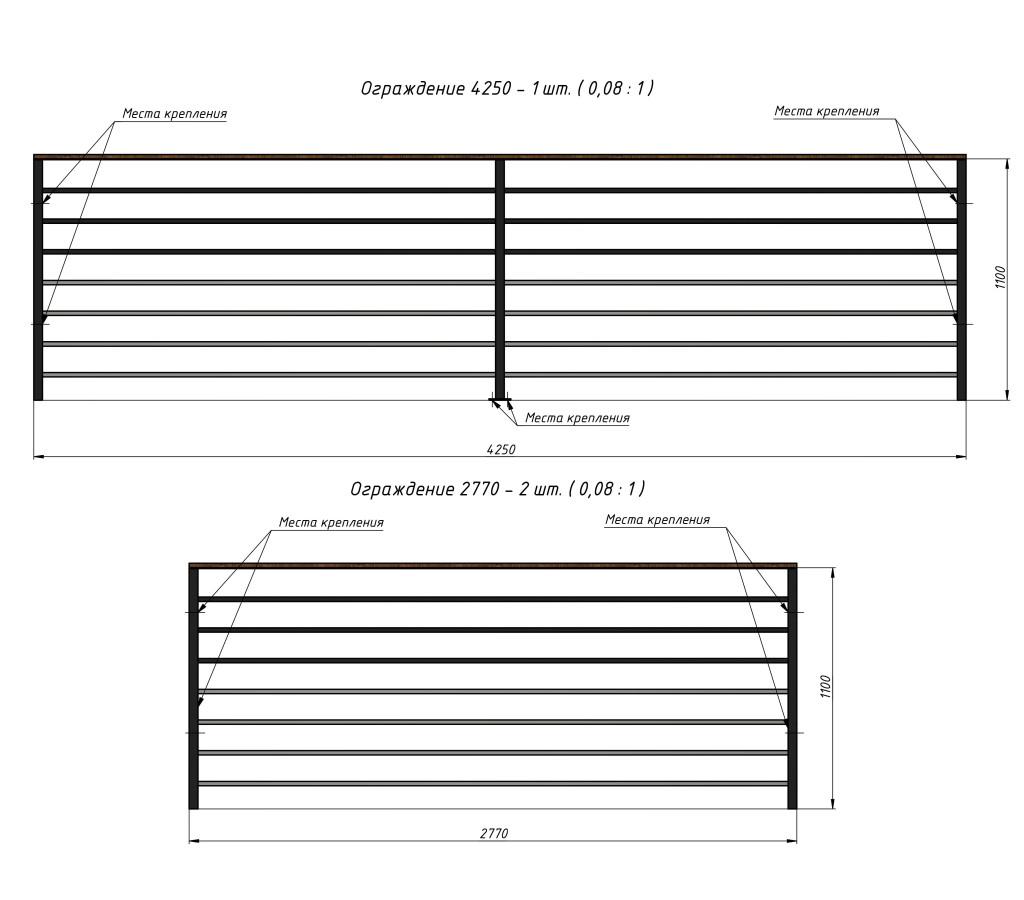 Ограждения площадки второго этажа