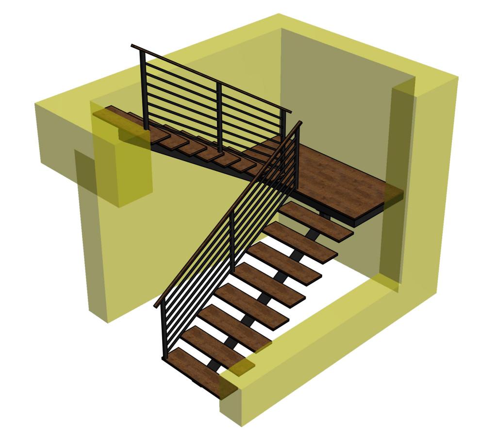 Визуализация лестницы в проеме