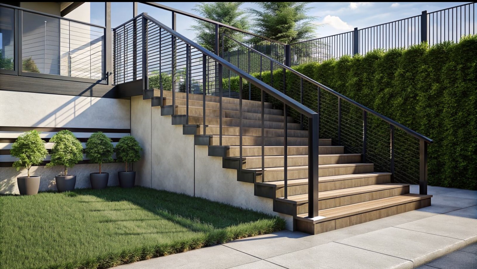 Ограждение наружных лестниц