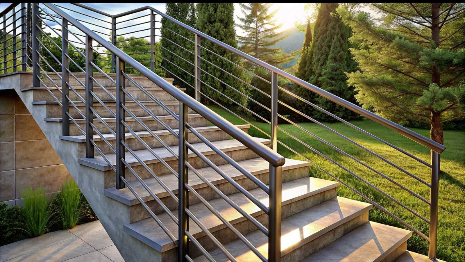 Ограждение наружных лестниц