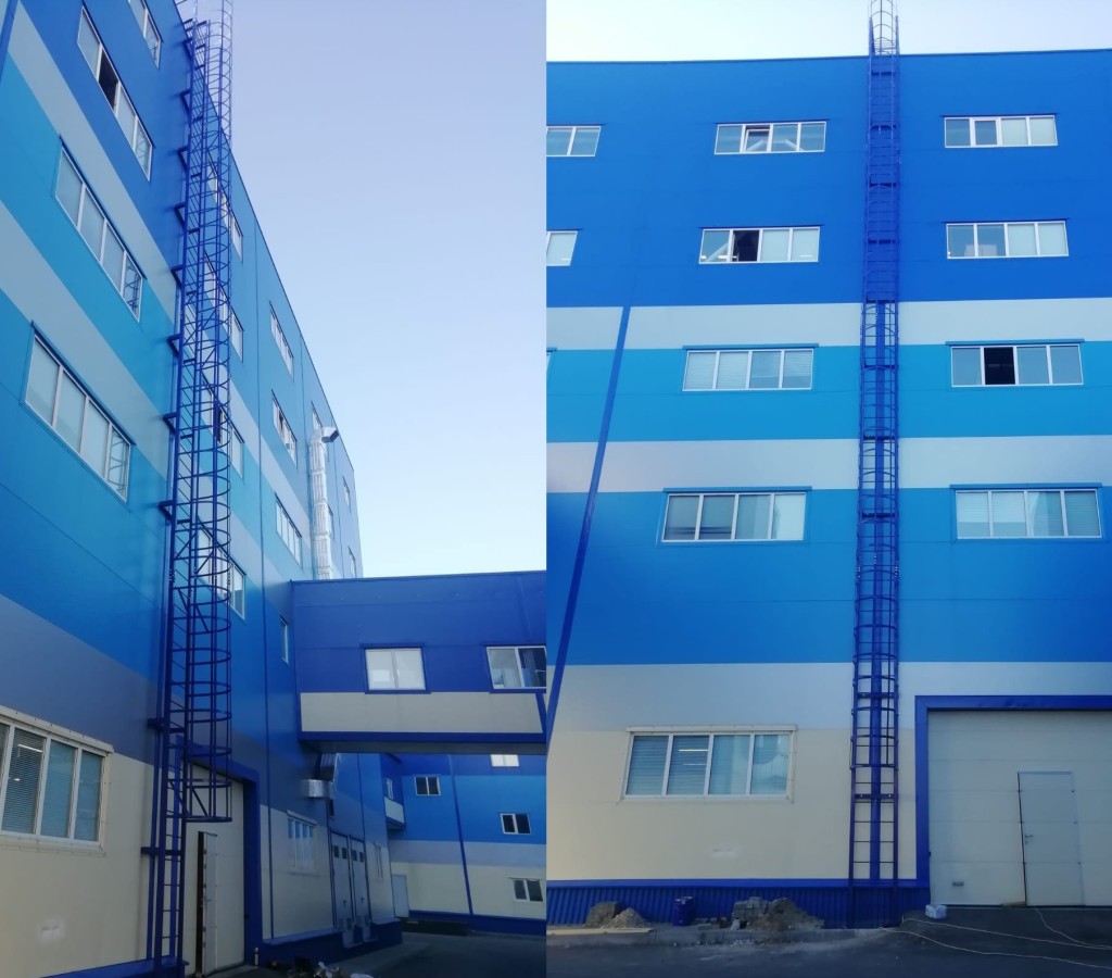 Общий вид смонтированной вертикальной лестницы