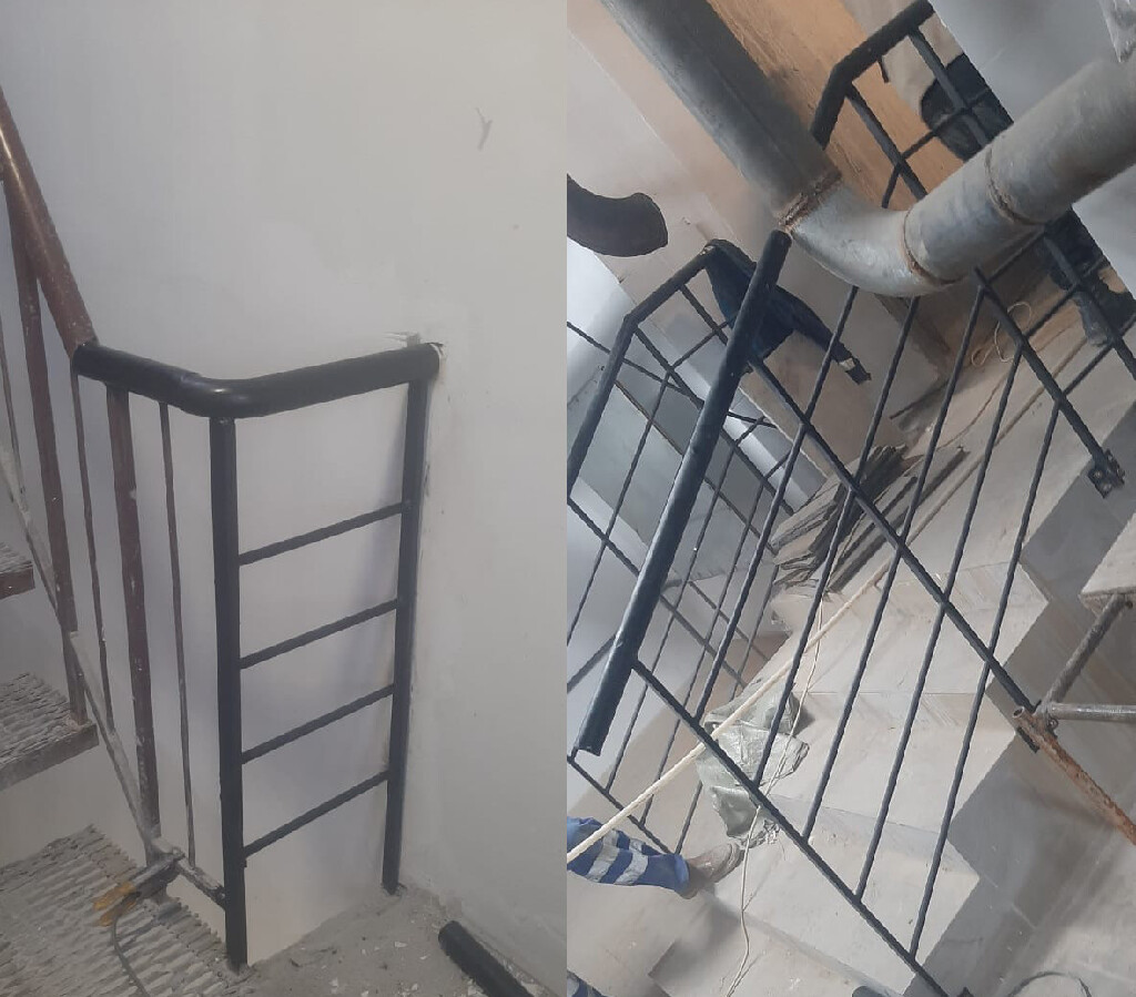 Ограждения также устанавливались и на подвальные лестницы