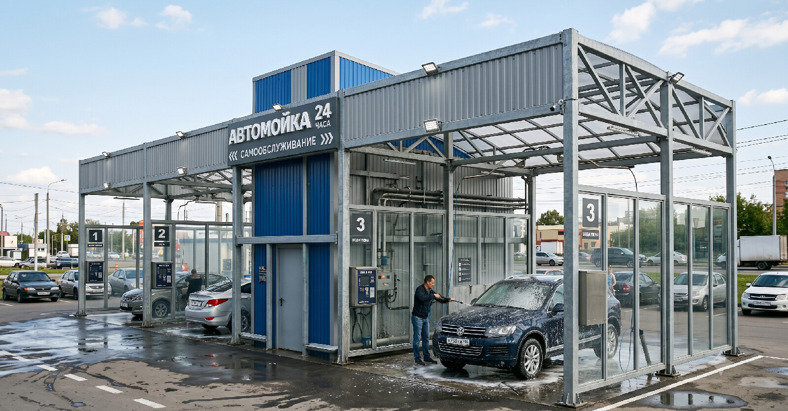 Автомойка из металлоконструкций