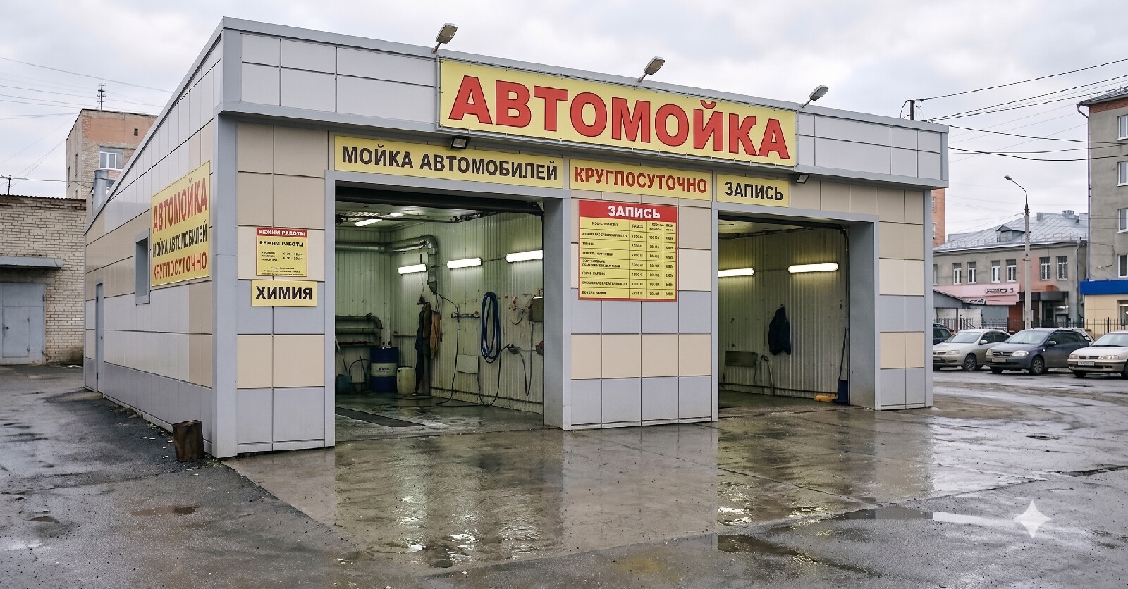 Автомойка из металлоконструкций объект
