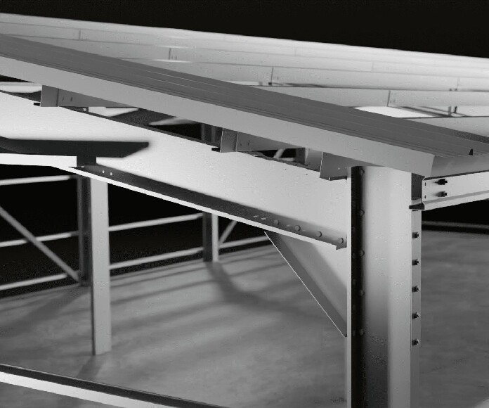 Колонны изготовлены из двутавра