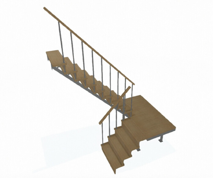 Комбинированная межэтажная лестница