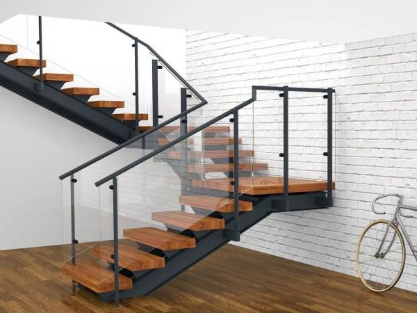 Фото Лестница с двумя переходными площадками 90 градусов