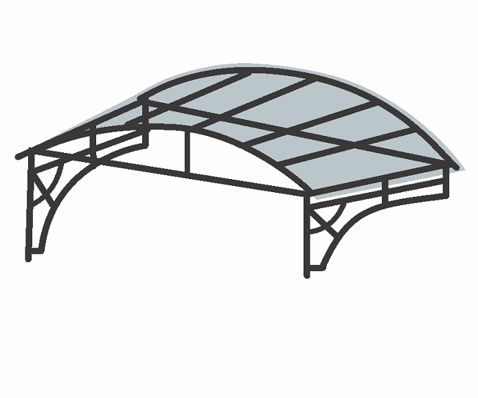 Фото Металлический козырек КМ-01
