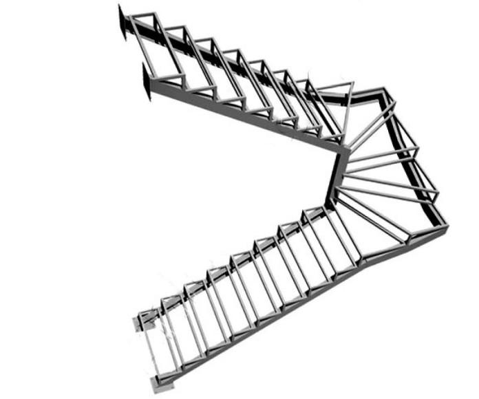 Металлический каркас для лестницы на второй этаж
