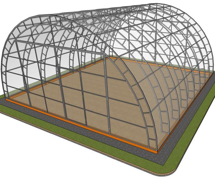 Фото Каркас промышленной теплицы