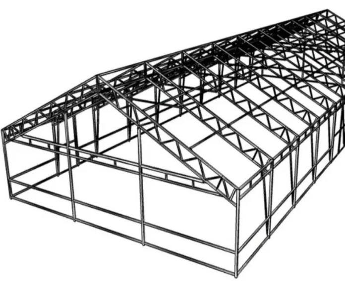 Фото Каркас ангара из сэндвич-панелей 50х18х6 м