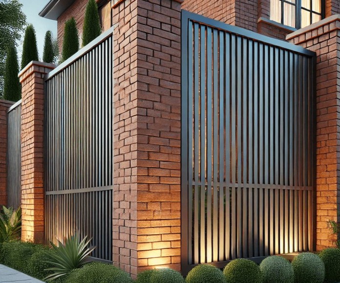 Кирпичный забор жалюзи