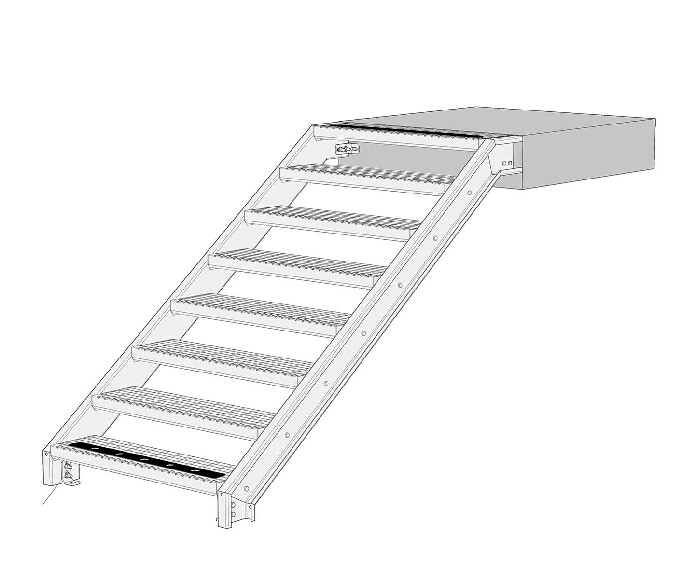 Лестница П-2 одномаршевая с площадкой
