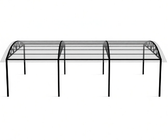 Арочный навес 6х7м для автомобиля сбоку