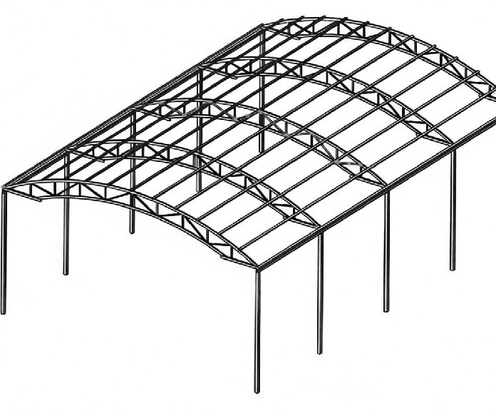 Высокий навес для грузового транспорта макет