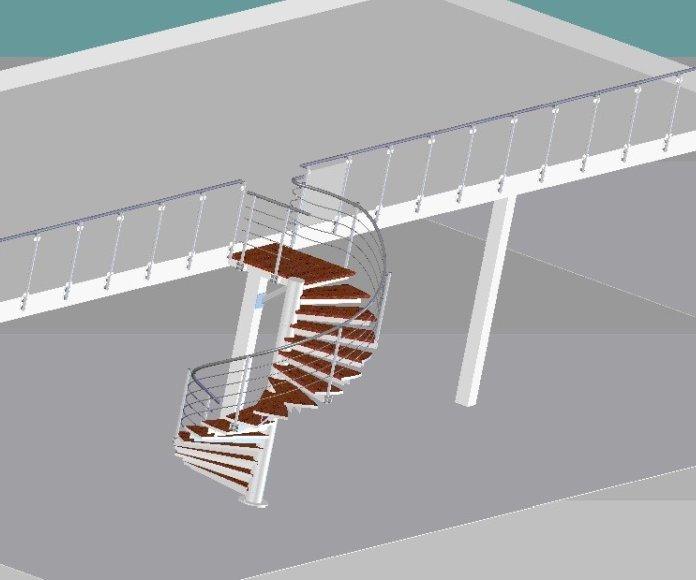 Проект винтовой лестницы - белый вариант
