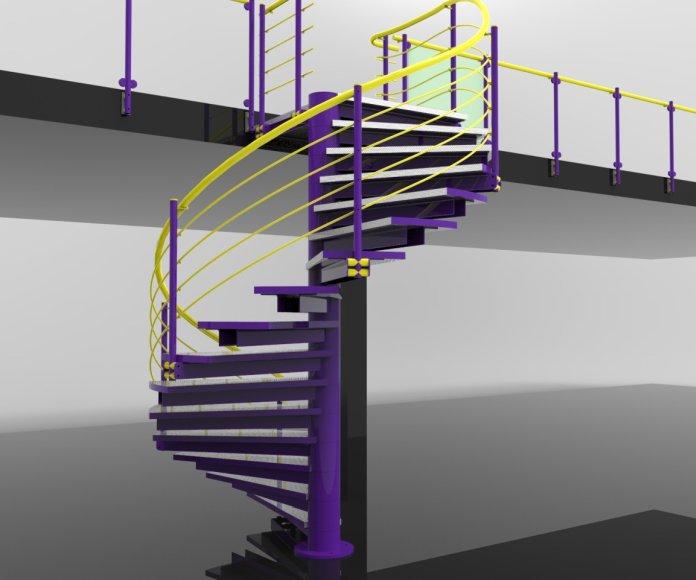 Проект винтовой лестницы - вариант с алюминиевыми накладками