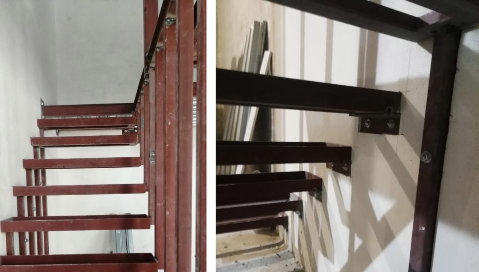 Перекрытие и лестница с подвесными ступенями