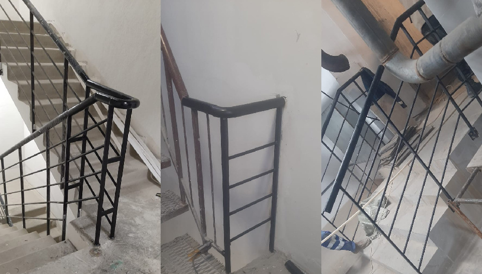 Перила из круглой трубы для жилого комплекса